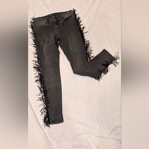 Express Black Fringe Jeans